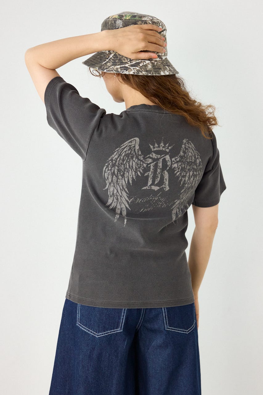 スパンリブピグメントTシャツ C.GRY S