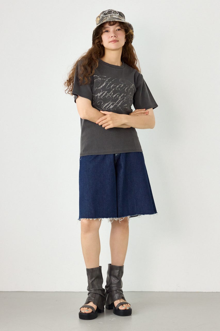スパンリブピグメントTシャツ C.GRY S
