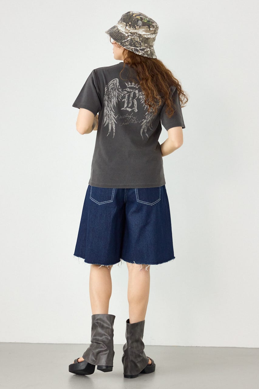 スパンリブピグメントTシャツ C.GRY S
