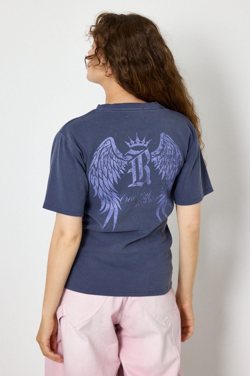 スパンリブピグメントTシャツ NVY S