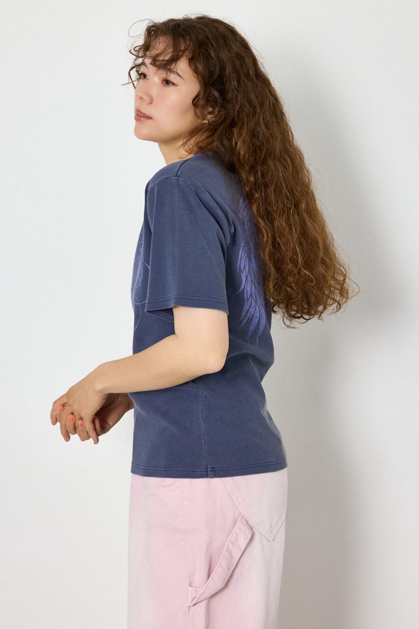 スパンリブピグメントTシャツ NVY S