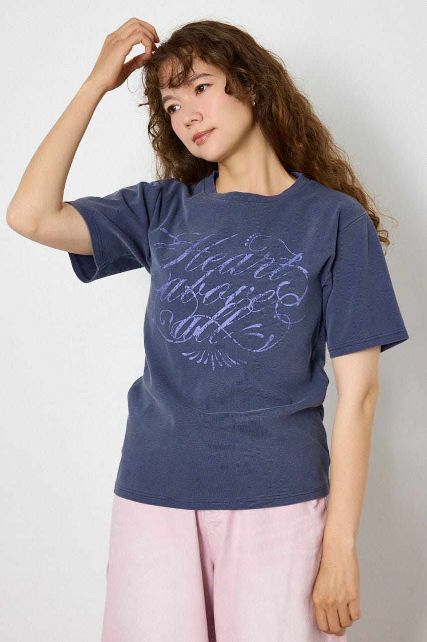 スパンリブピグメントTシャツ NVY S