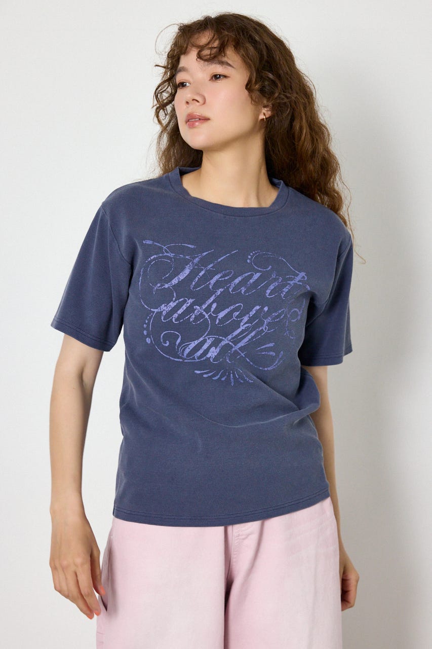 スパンリブピグメントTシャツ NVY S
