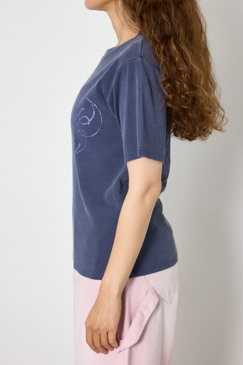 スパンリブピグメントTシャツ NVY S