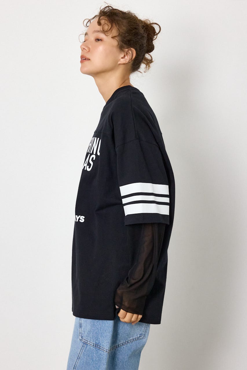 チュールレイヤードトップス BLK FREE