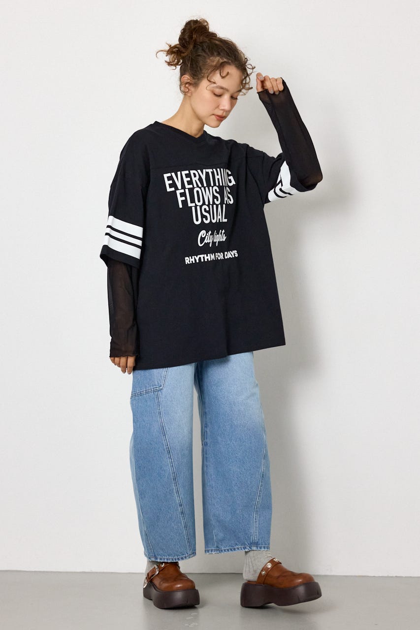 チュールレイヤードトップス BLK FREE