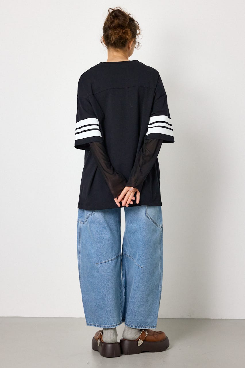 チュールレイヤードトップス BLK FREE