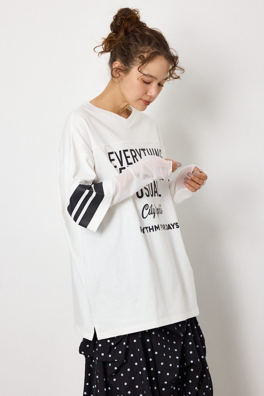 チュールレイヤードトップス WHT FREE