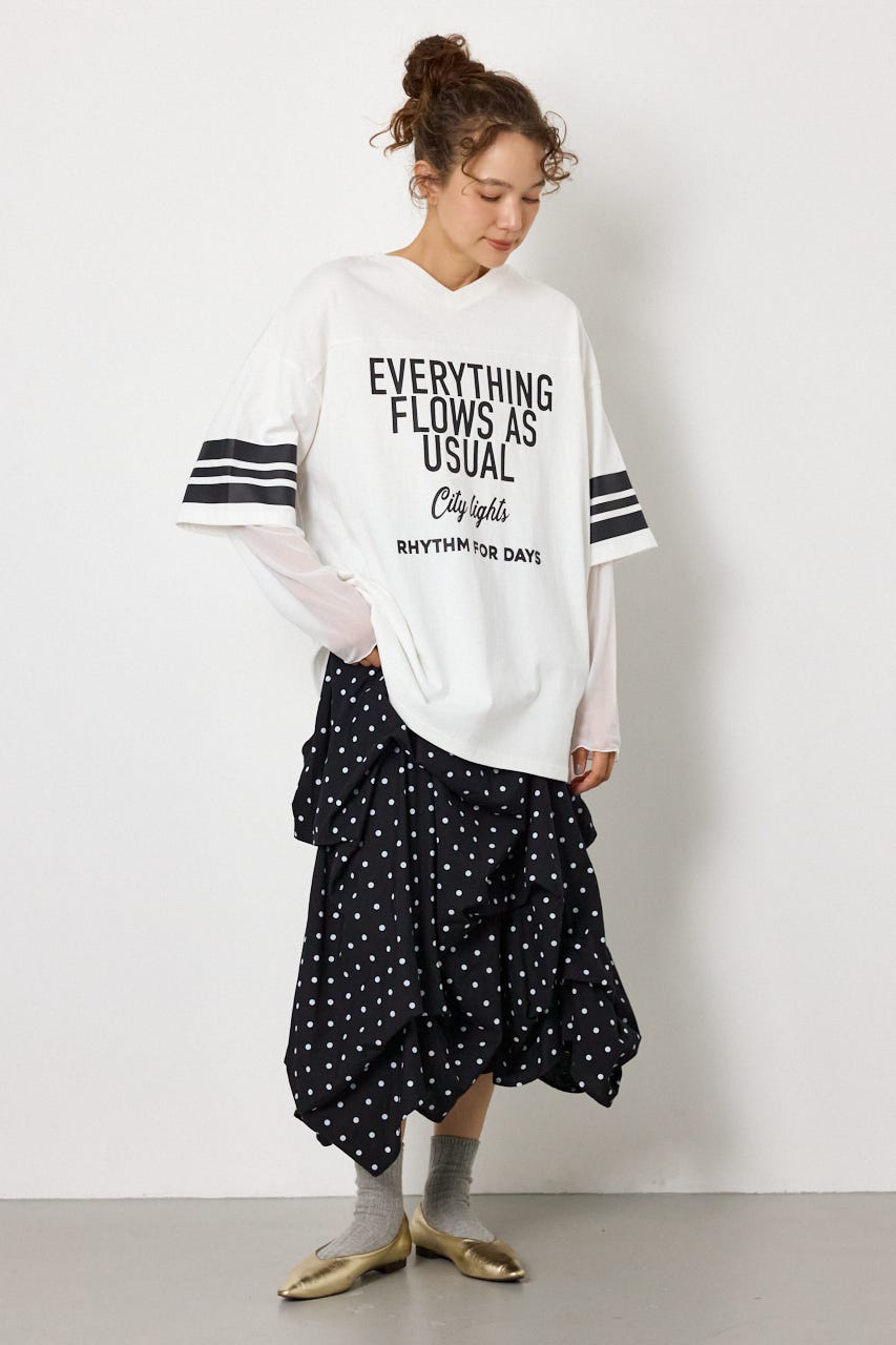 チュールレイヤードトップス WHT FREE