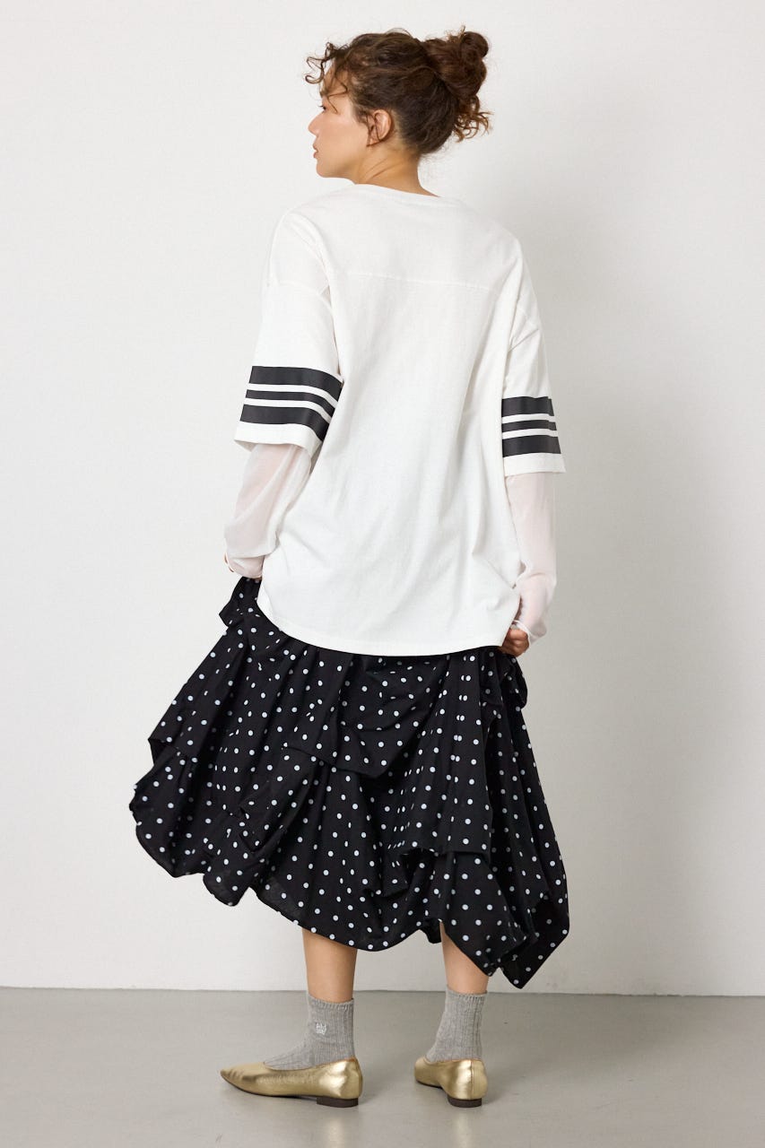 チュールレイヤードトップス WHT FREE