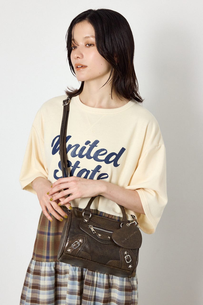 スタッズ2WAYミニショルダー BLK FREE