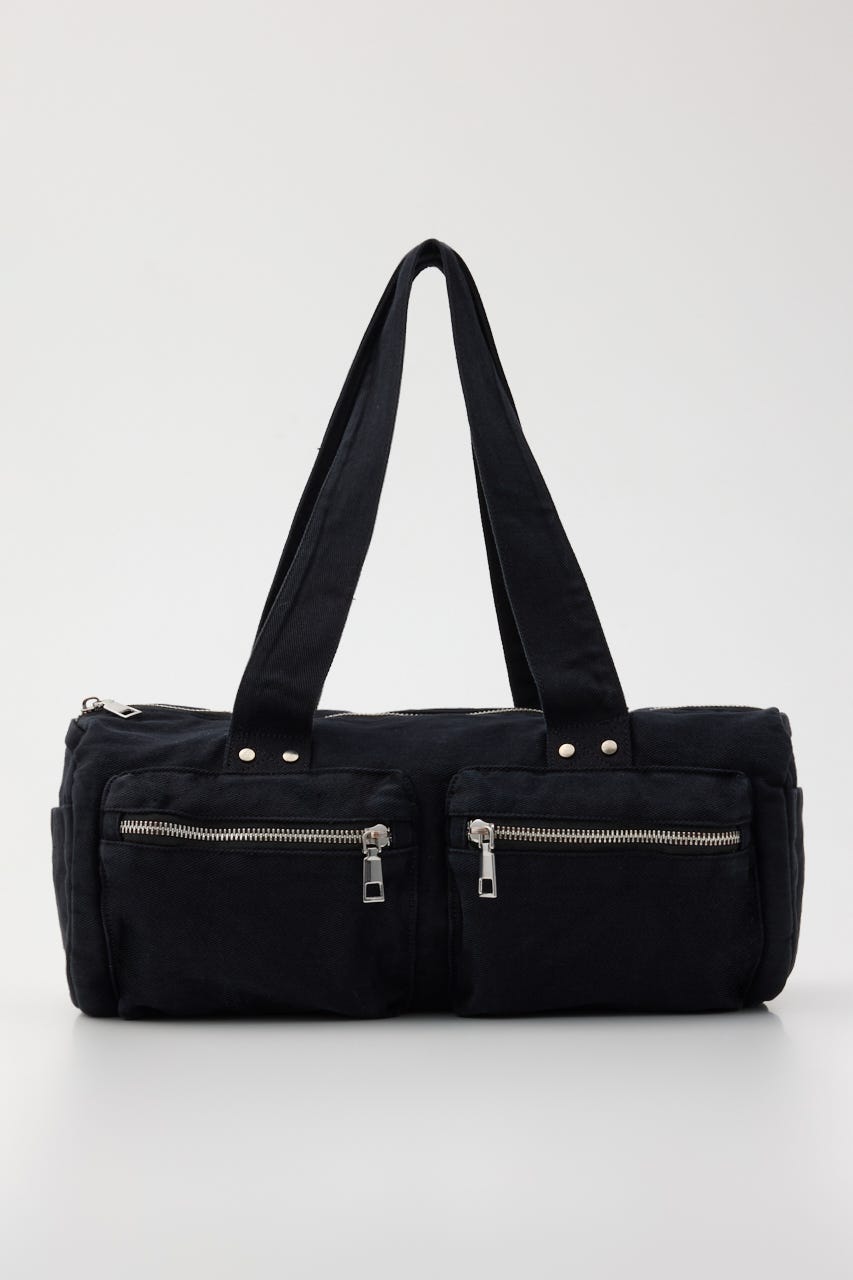 ジップポケットボストンバッグ BLK FREE