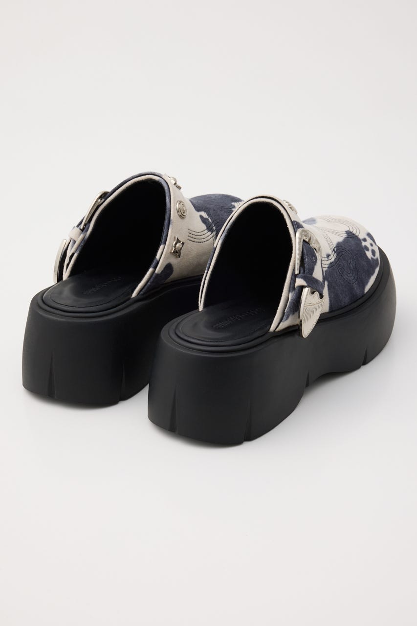 ウェスタンハートベルトサボ 柄BLK L