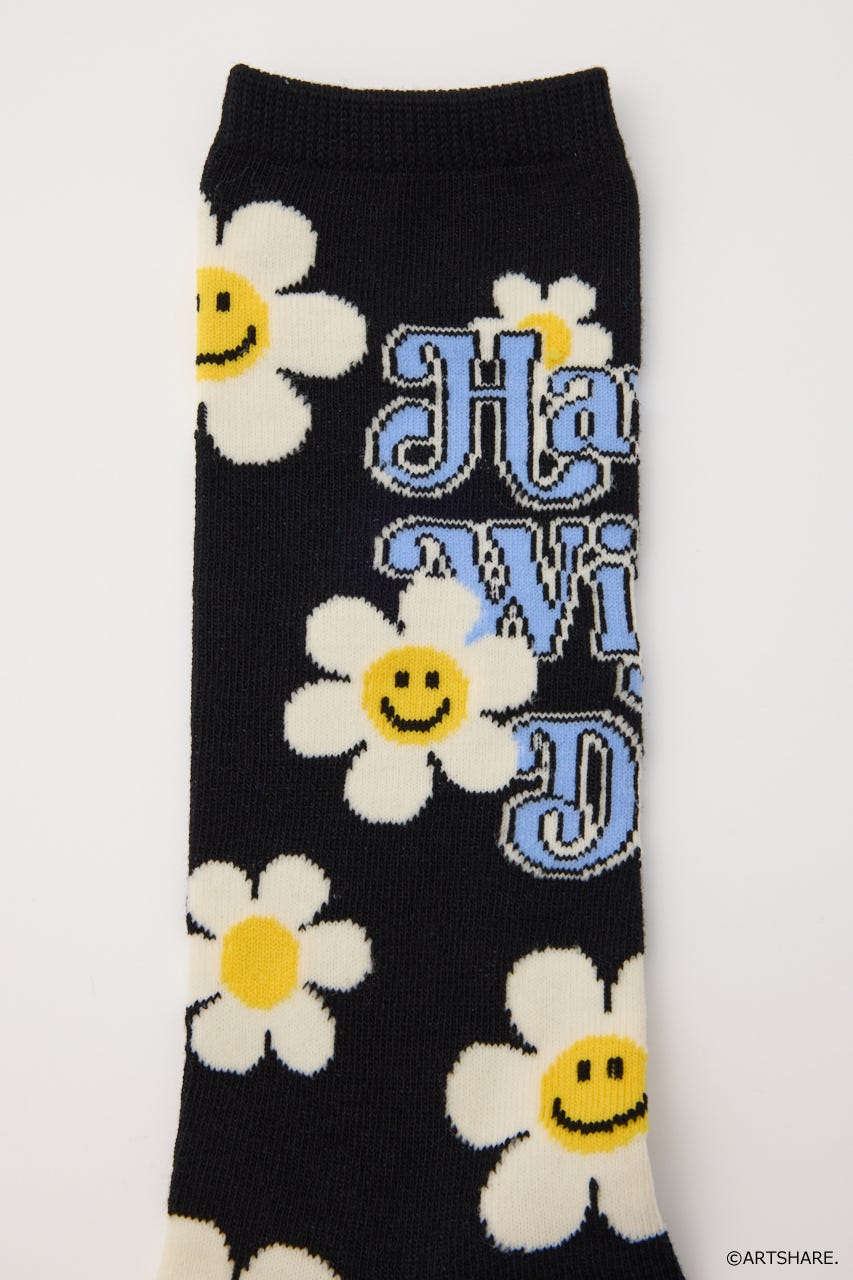 (wiggle wiggle)ソックス 柄BLK 23～25㎝/F