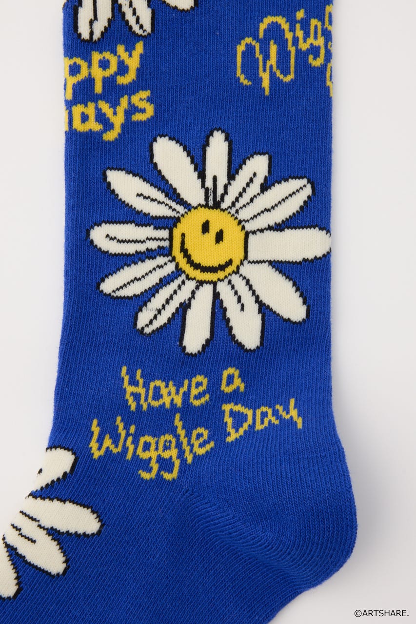 (wiggle wiggle)ソックス 柄BLU 23～25㎝/F