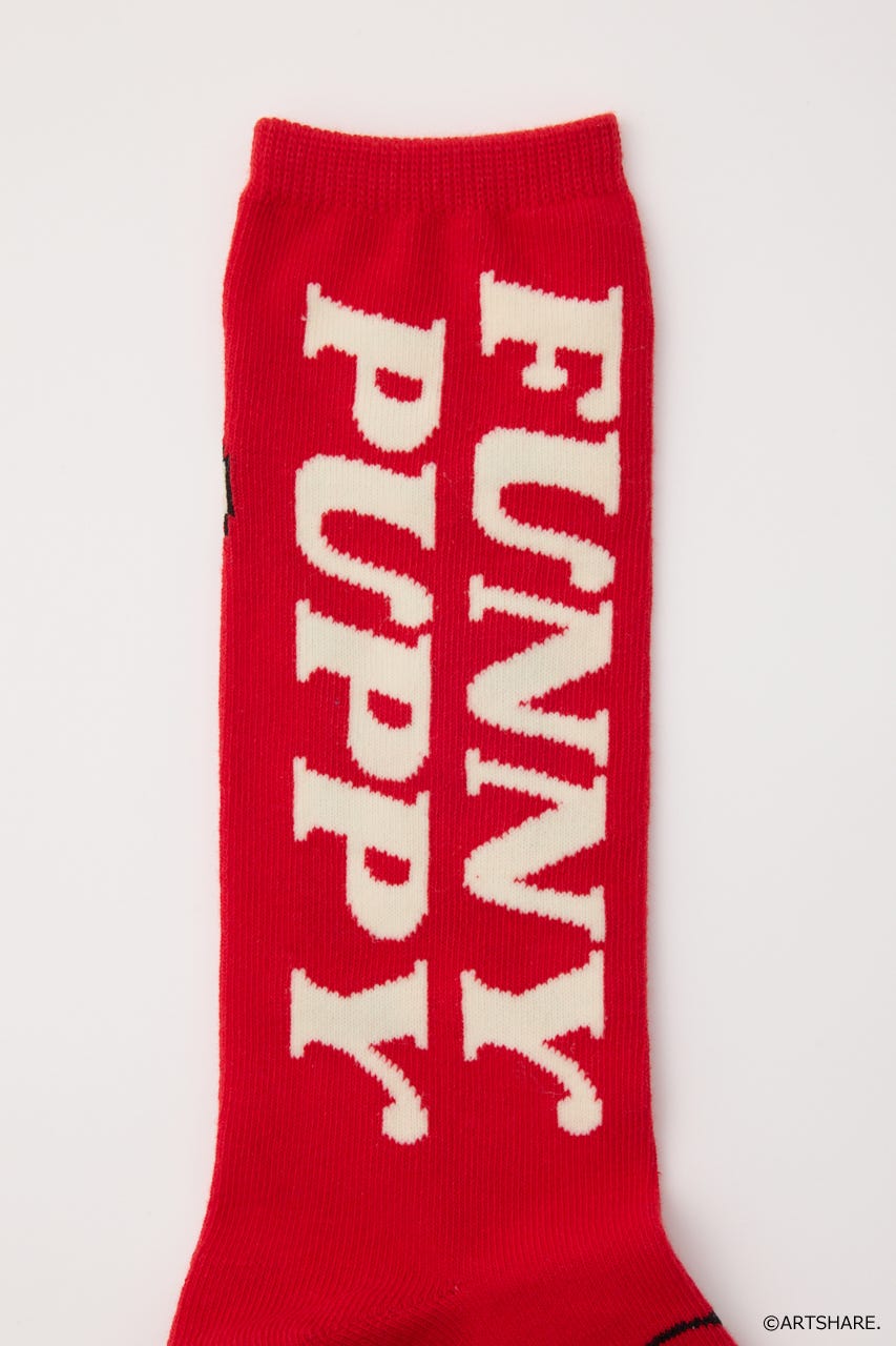 (wiggle wiggle)ソックス 柄RED 23～25㎝/F