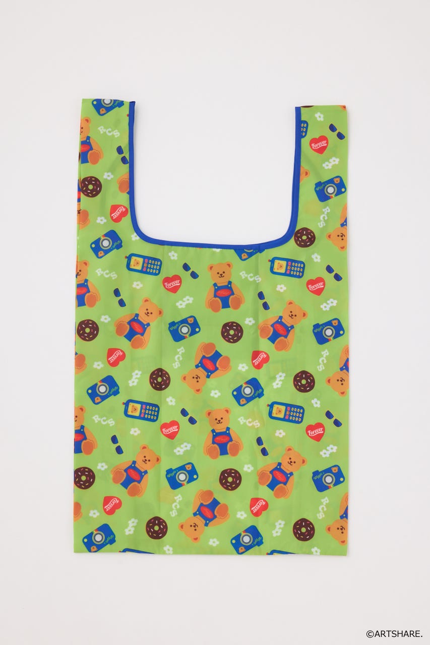 (wiggle wiggle)パターンエコバッグ 柄GRN FREE