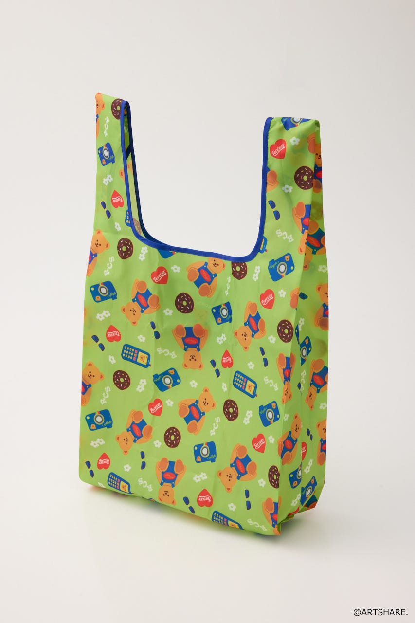 (wiggle wiggle)パターンエコバッグ 柄GRN FREE