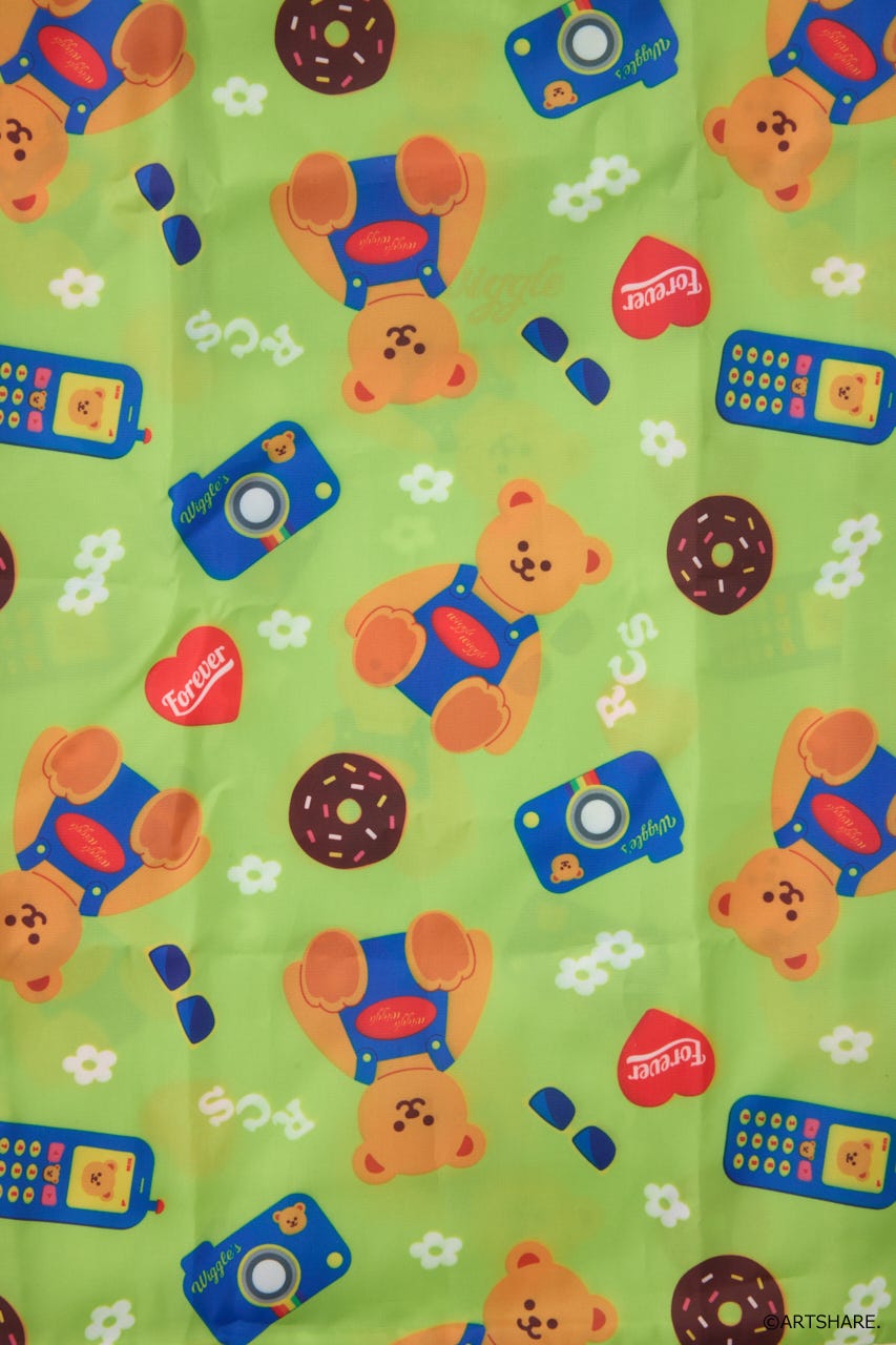 (wiggle wiggle)パターンエコバッグ 柄GRN FREE