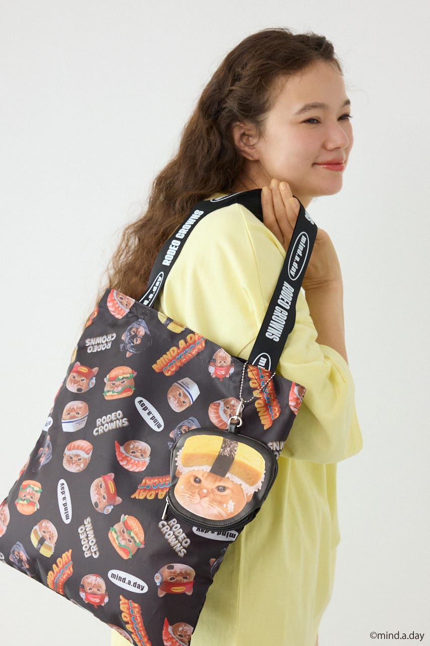 (MIND.A.DAY)ダイカットCATポーチ BLK FREE