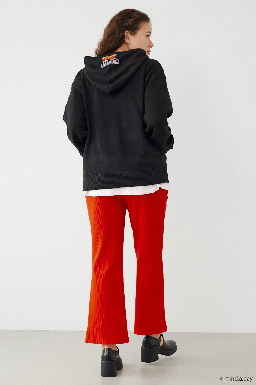 (MIND.A.DAY)ワンポイントニットフーディー BLK FREE