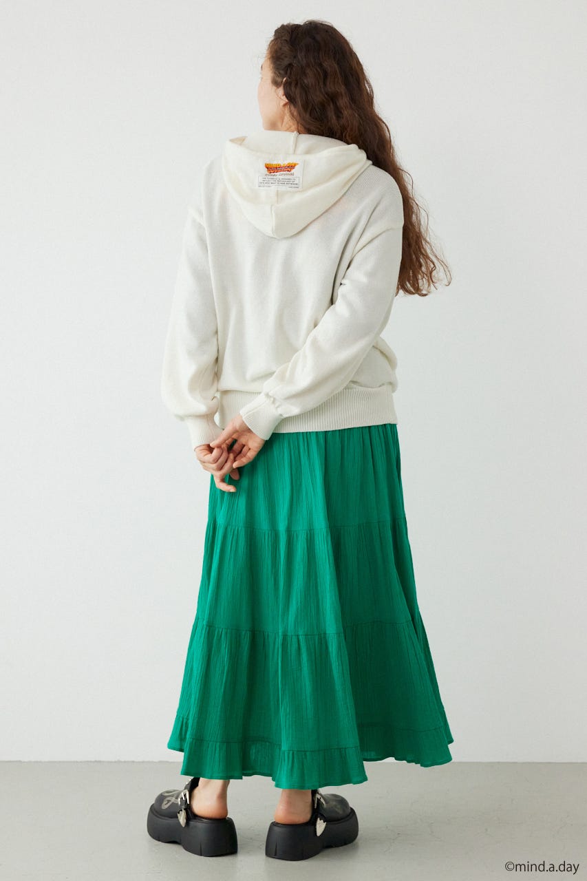 (MIND.A.DAY)ワンポイントニットフーディー O/WHT FREE