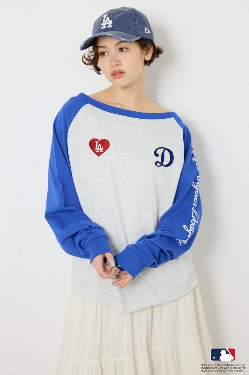 (MLB)オフショルラグラントップス 柄BLU FREE