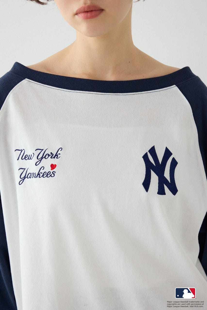 (MLB)オフショルラグラントップス 柄NVY FREE