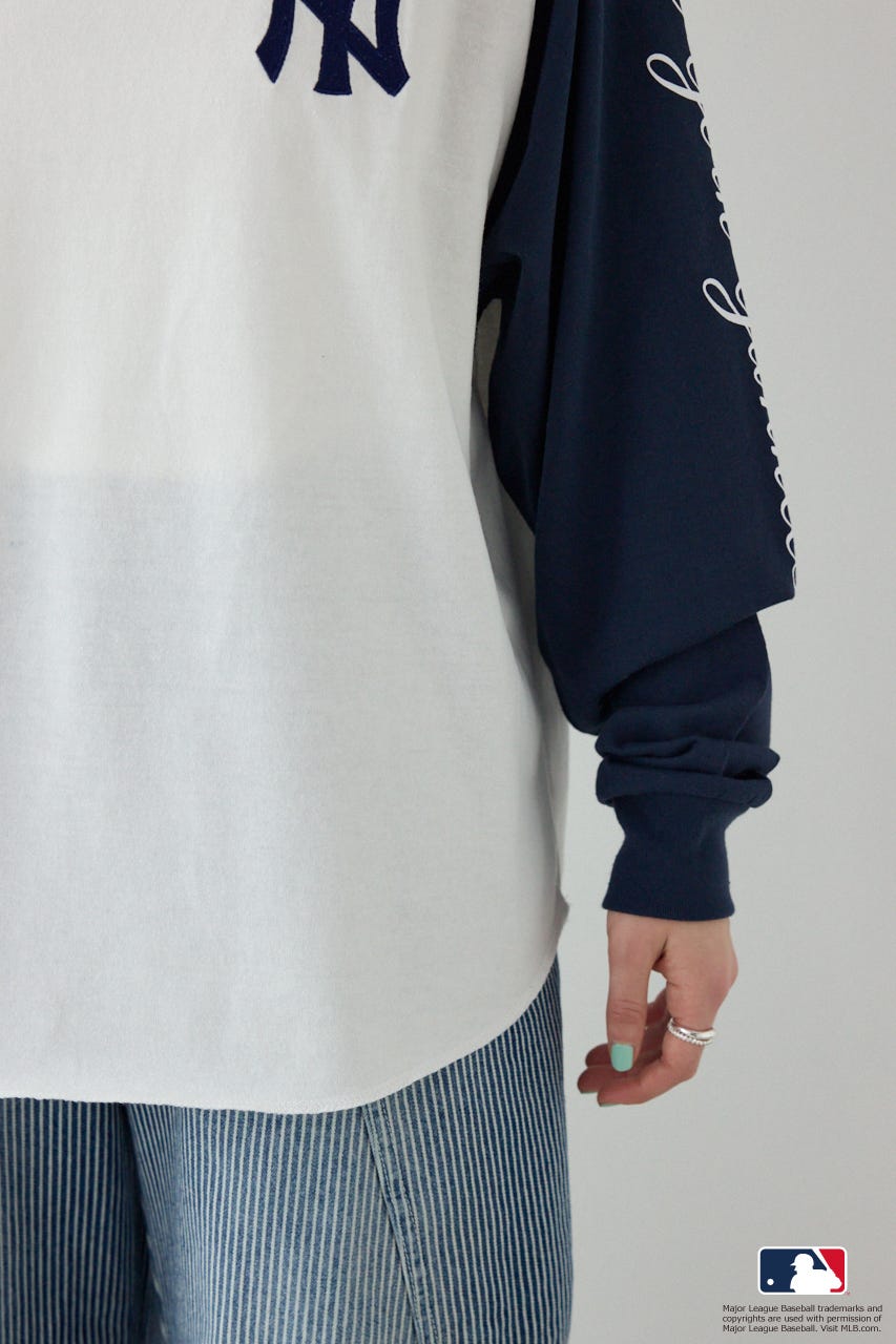 (MLB)オフショルラグラントップス 柄NVY FREE