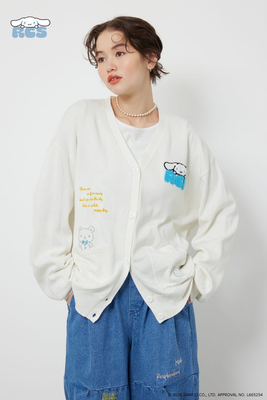 (サンリオキャラクターズ)シナモロールカーディガン O/WHT FREE