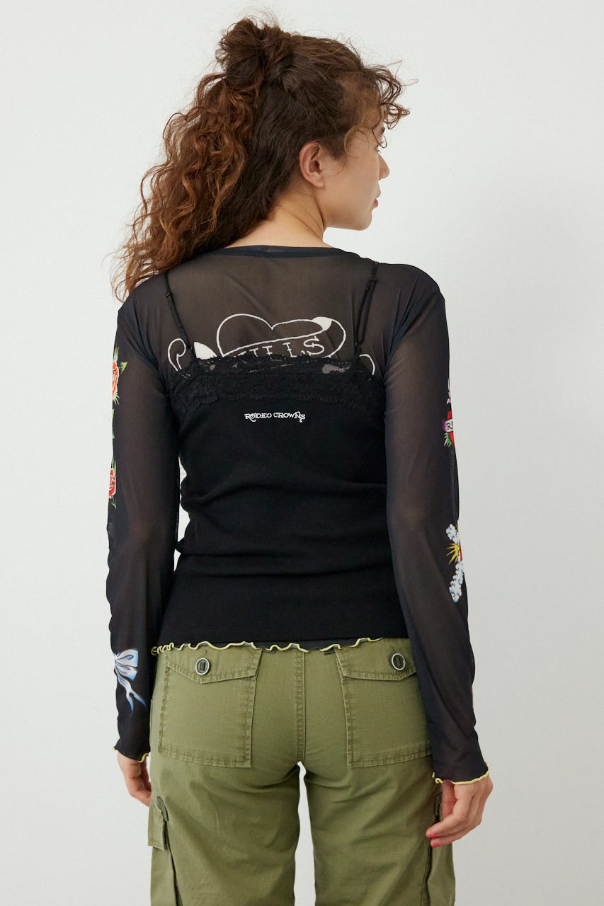 (Ed Hardy)レースキャミソール BLK FREE