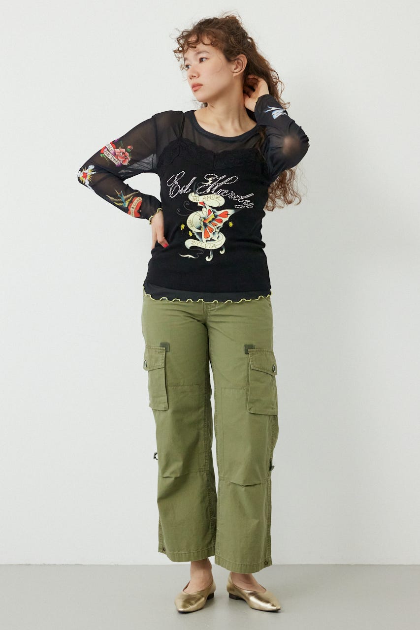 (Ed Hardy)レースキャミソール BLK FREE