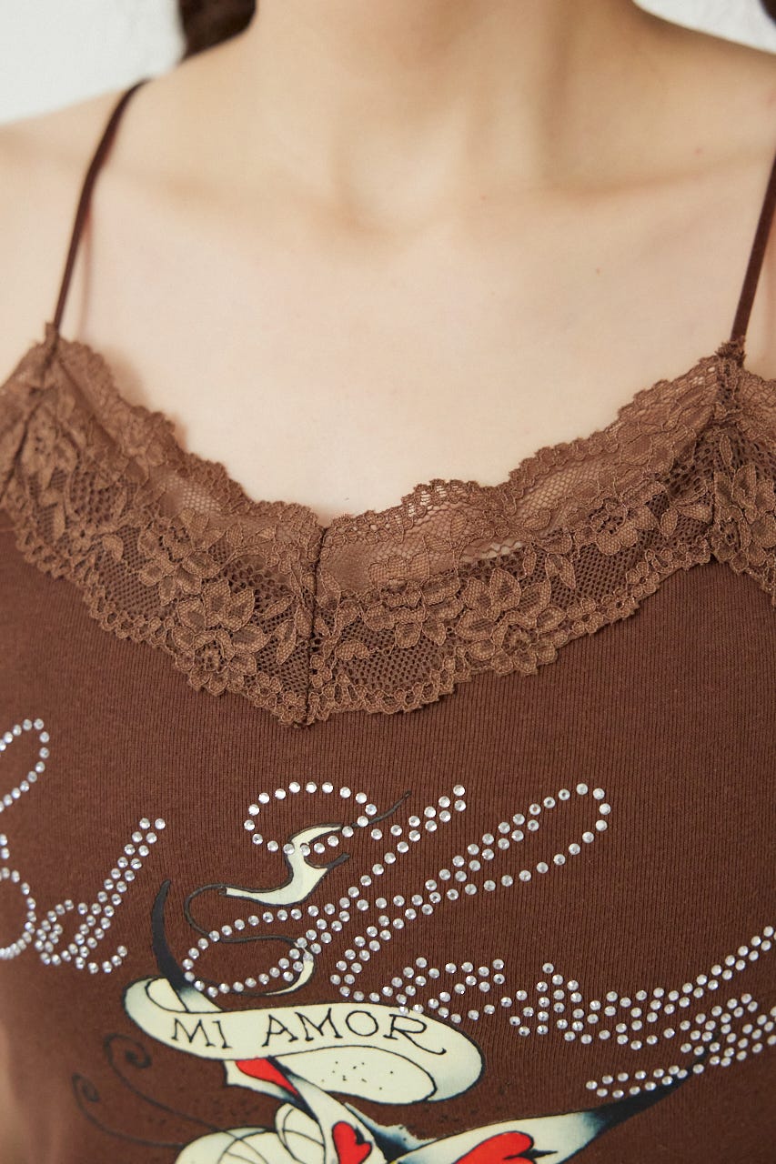 (Ed Hardy)レースキャミソール BRN FREE