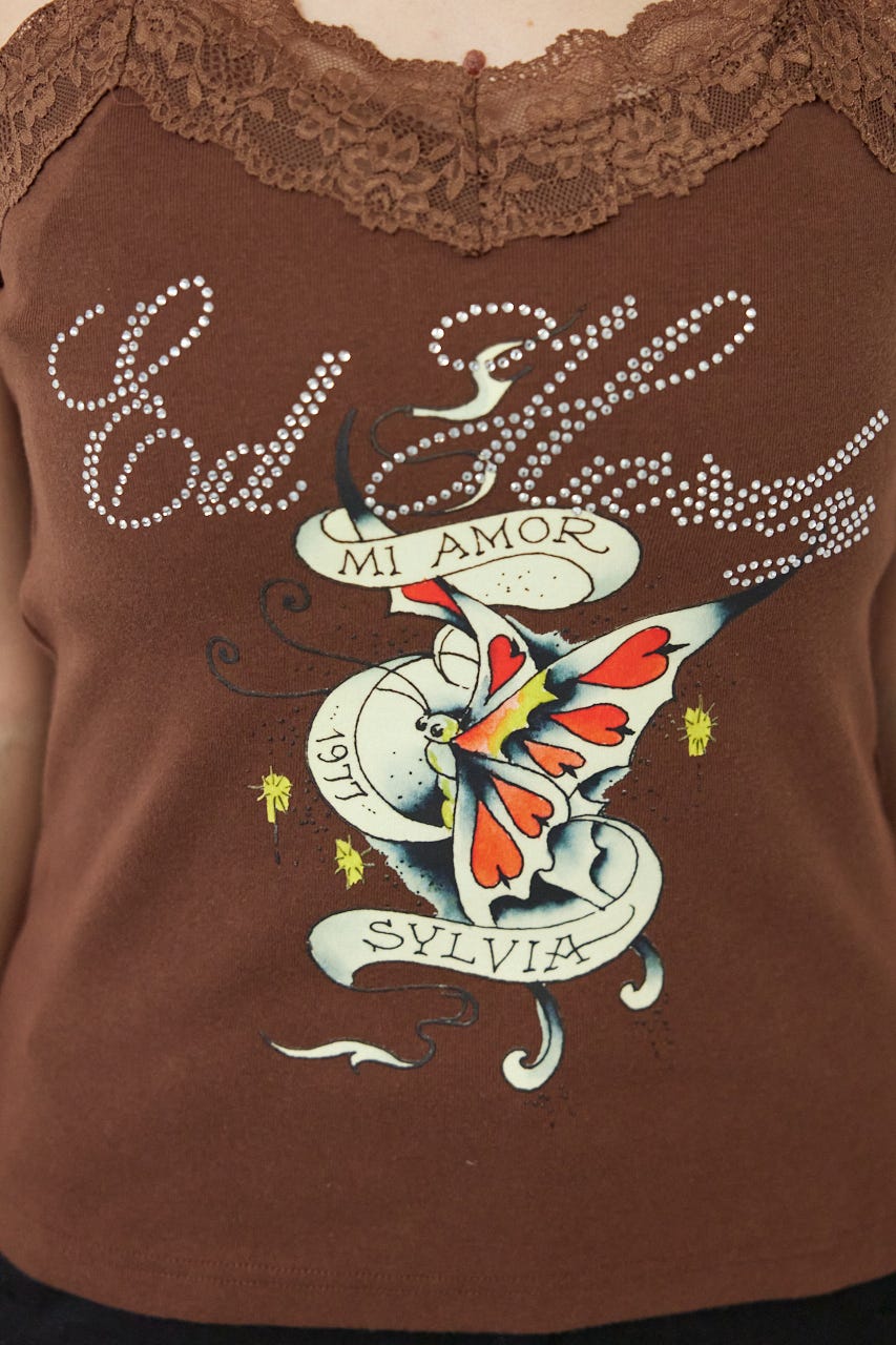 (Ed Hardy)レースキャミソール BRN FREE