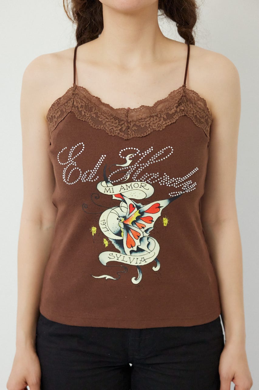 (Ed Hardy)レースキャミソール BRN FREE