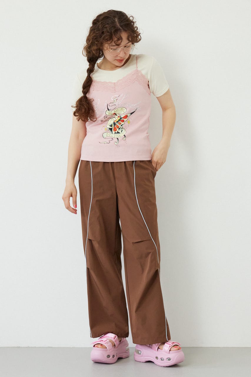 (Ed Hardy)レースキャミソール L/PNK FREE