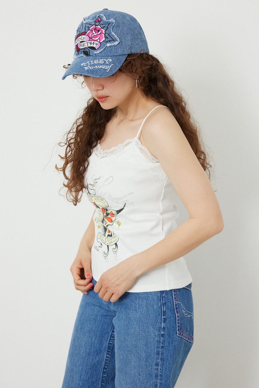 (Ed Hardy)レースキャミソール O/WHT FREE