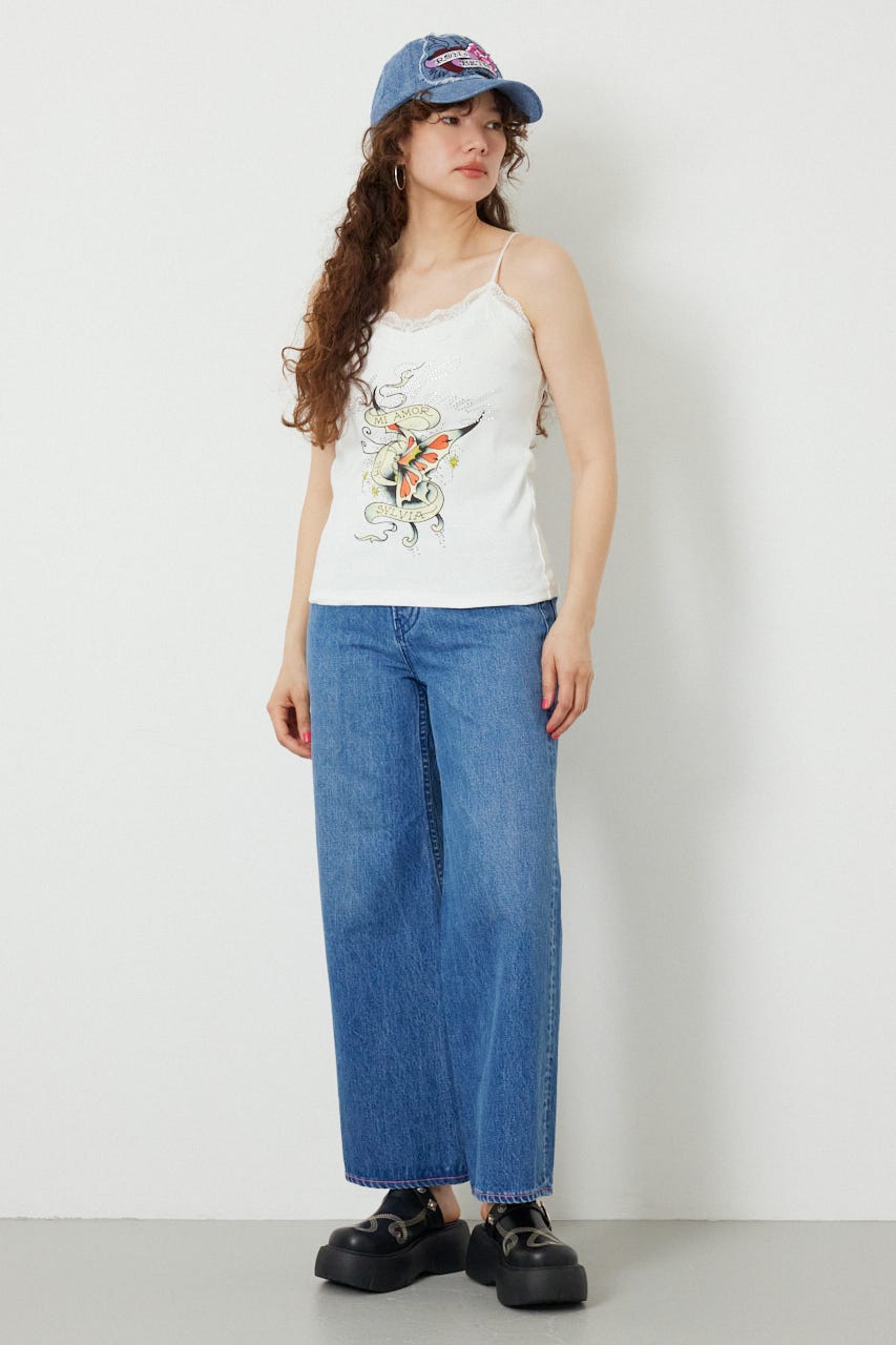 (Ed Hardy)レースキャミソール O/WHT FREE