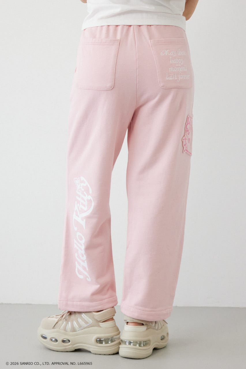 (HELLO KITTY) アップリケスウェットパンツ L/PNK S
