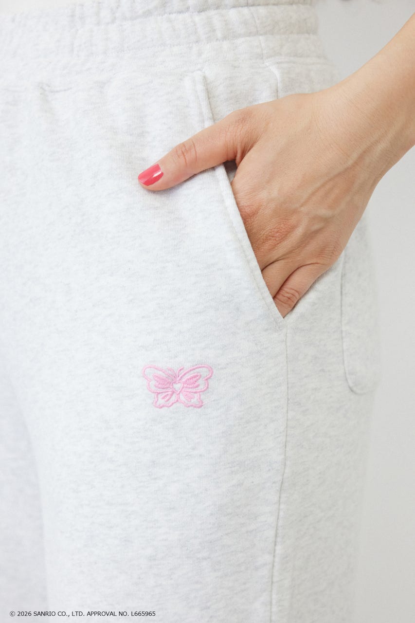 (HELLO KITTY) アップリケスウェットパンツ L/T.GRY M