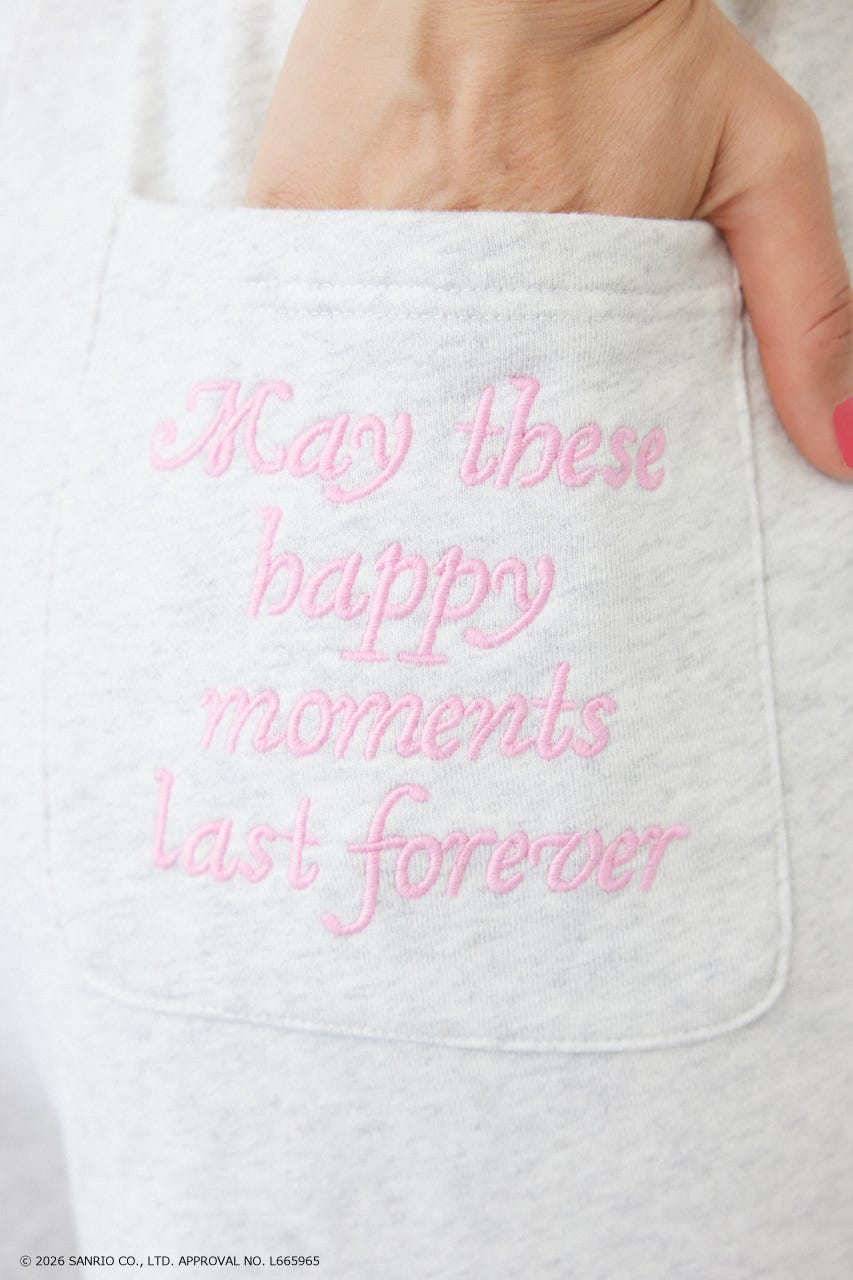 (HELLO KITTY) アップリケスウェットパンツ L/T.GRY M