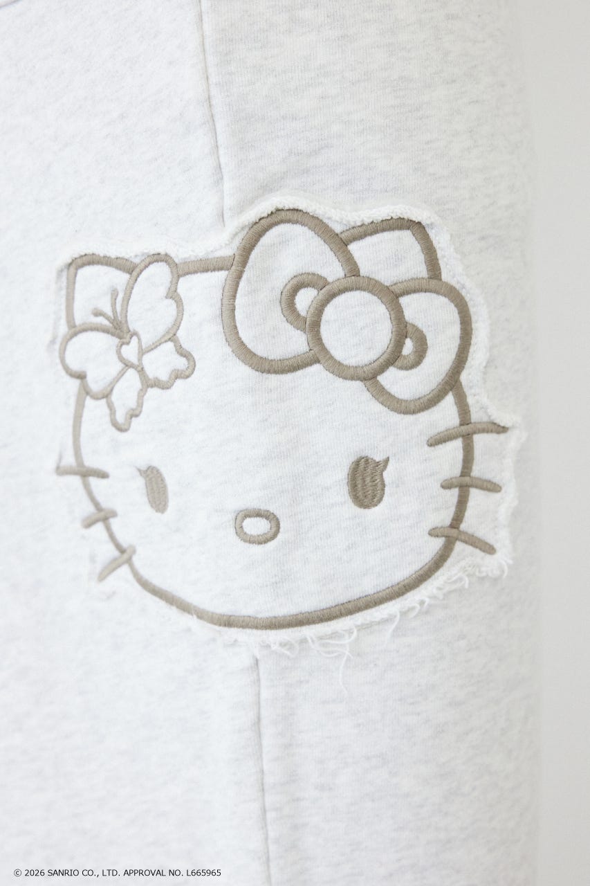 (HELLO KITTY) アップリケスウェットパンツ L/T.GRY M