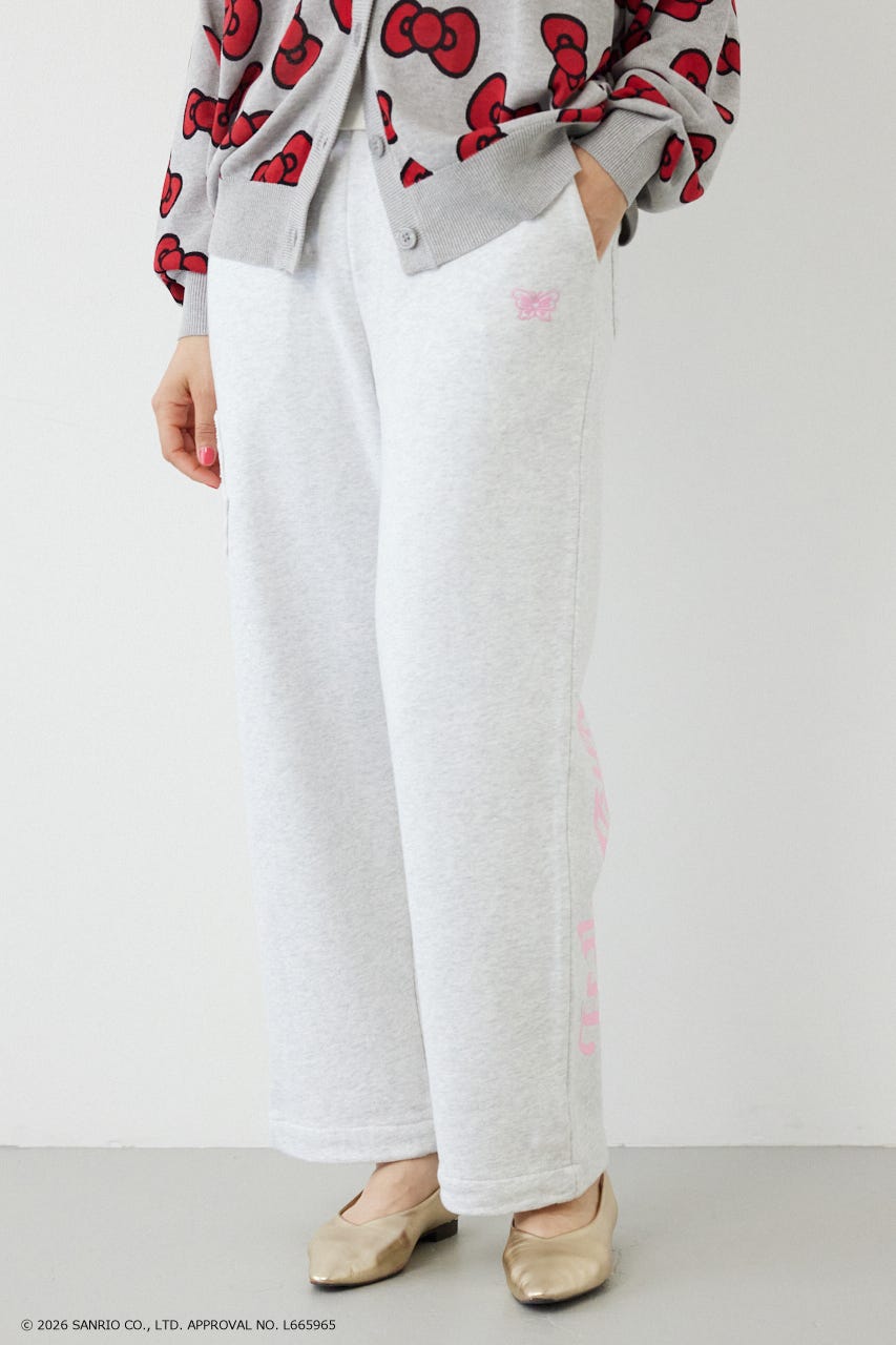 (HELLO KITTY) アップリケスウェットパンツ L/T.GRY M