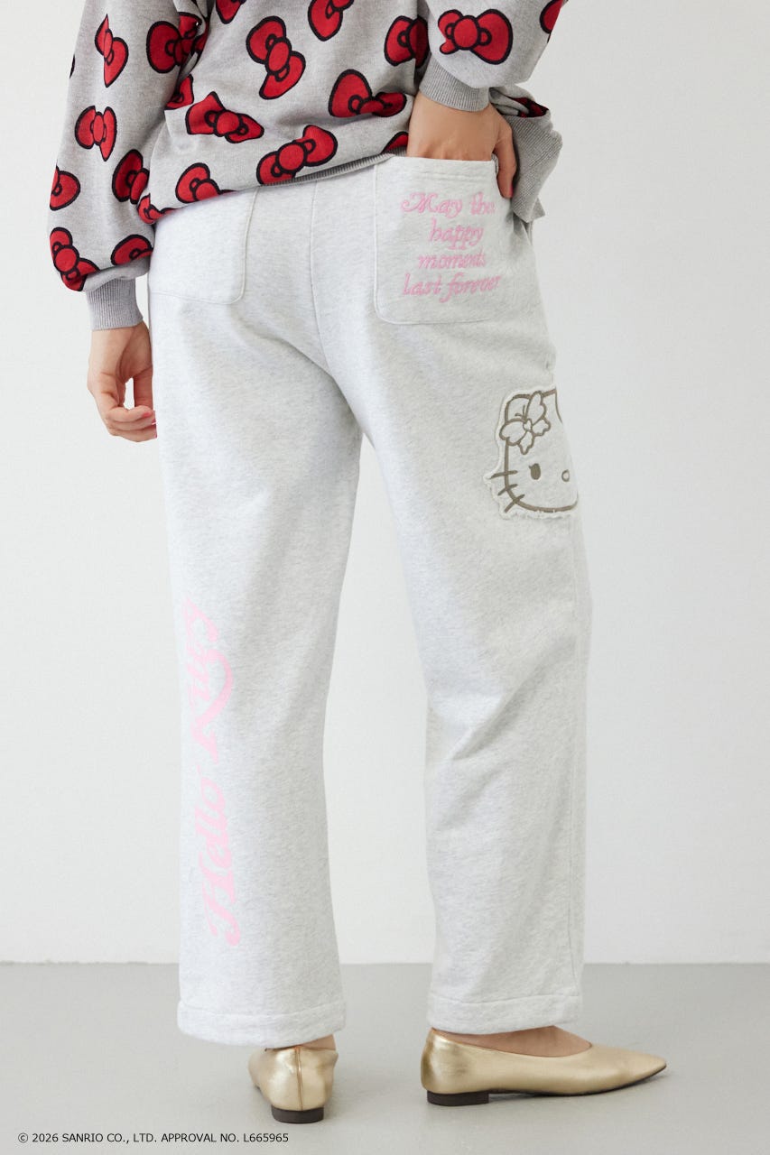 (HELLO KITTY) アップリケスウェットパンツ L/T.GRY M