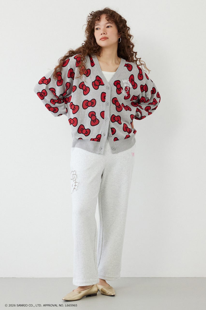 (HELLO KITTY) アップリケスウェットパンツ L/T.GRY M
