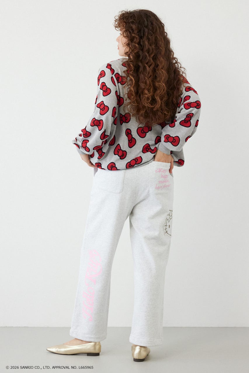 (HELLO KITTY) アップリケスウェットパンツ L/T.GRY M