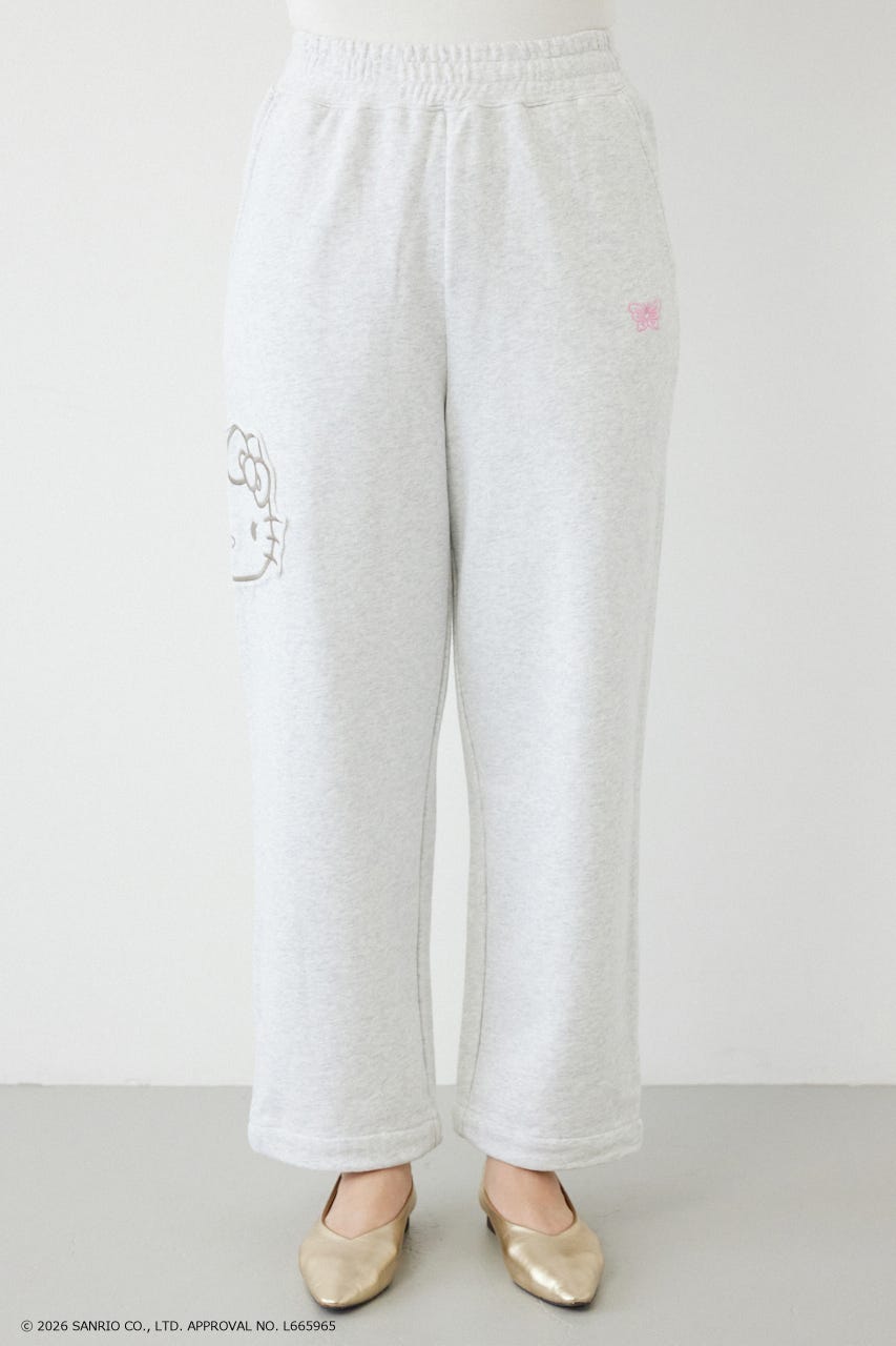 (HELLO KITTY) アップリケスウェットパンツ L/T.GRY M