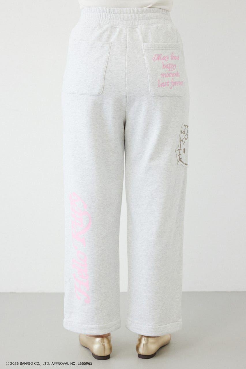 (HELLO KITTY) アップリケスウェットパンツ L/T.GRY M