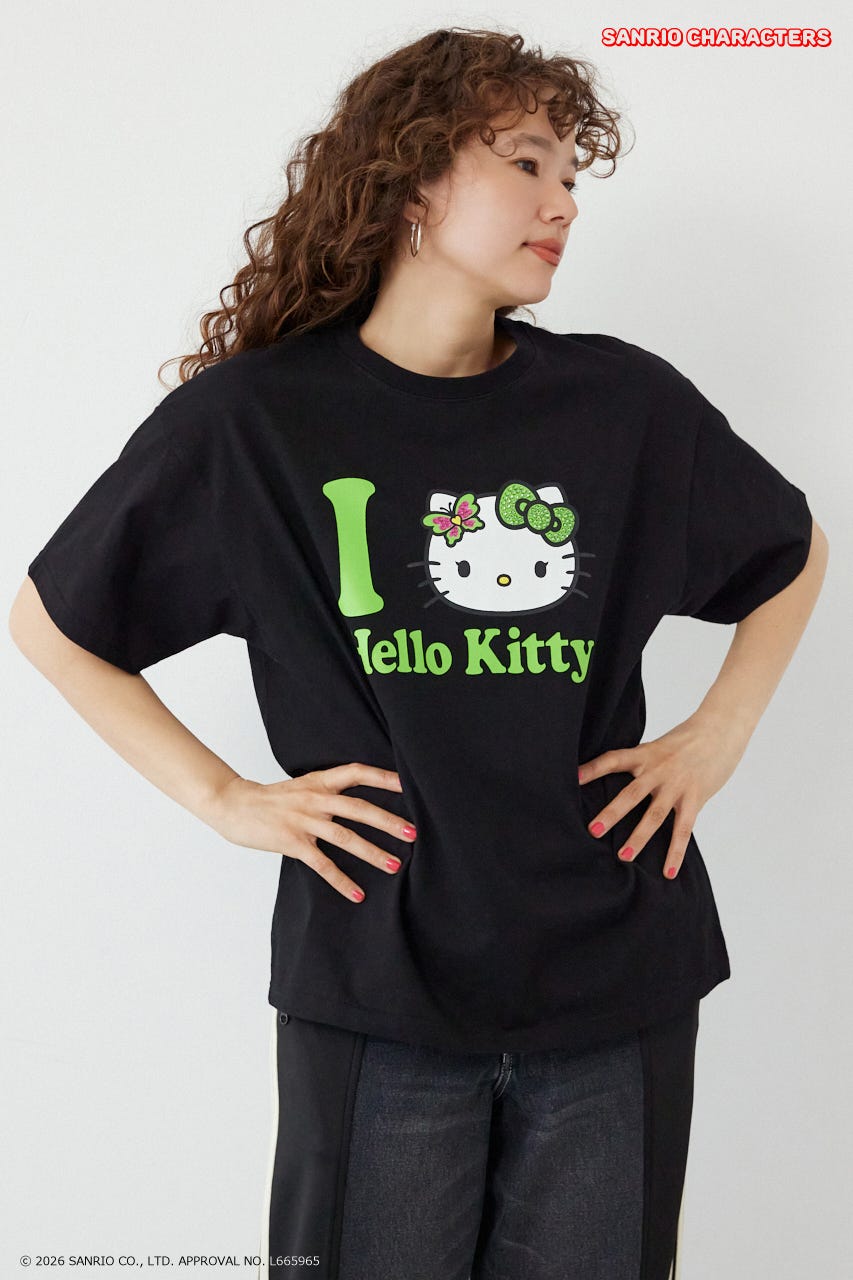 (HELLO KITTY) Face Tシャツ BLK S