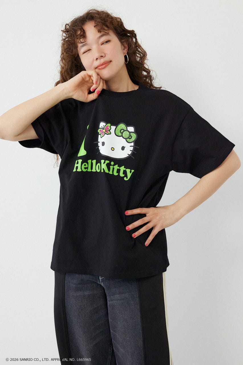 (HELLO KITTY) Face Tシャツ BLK S